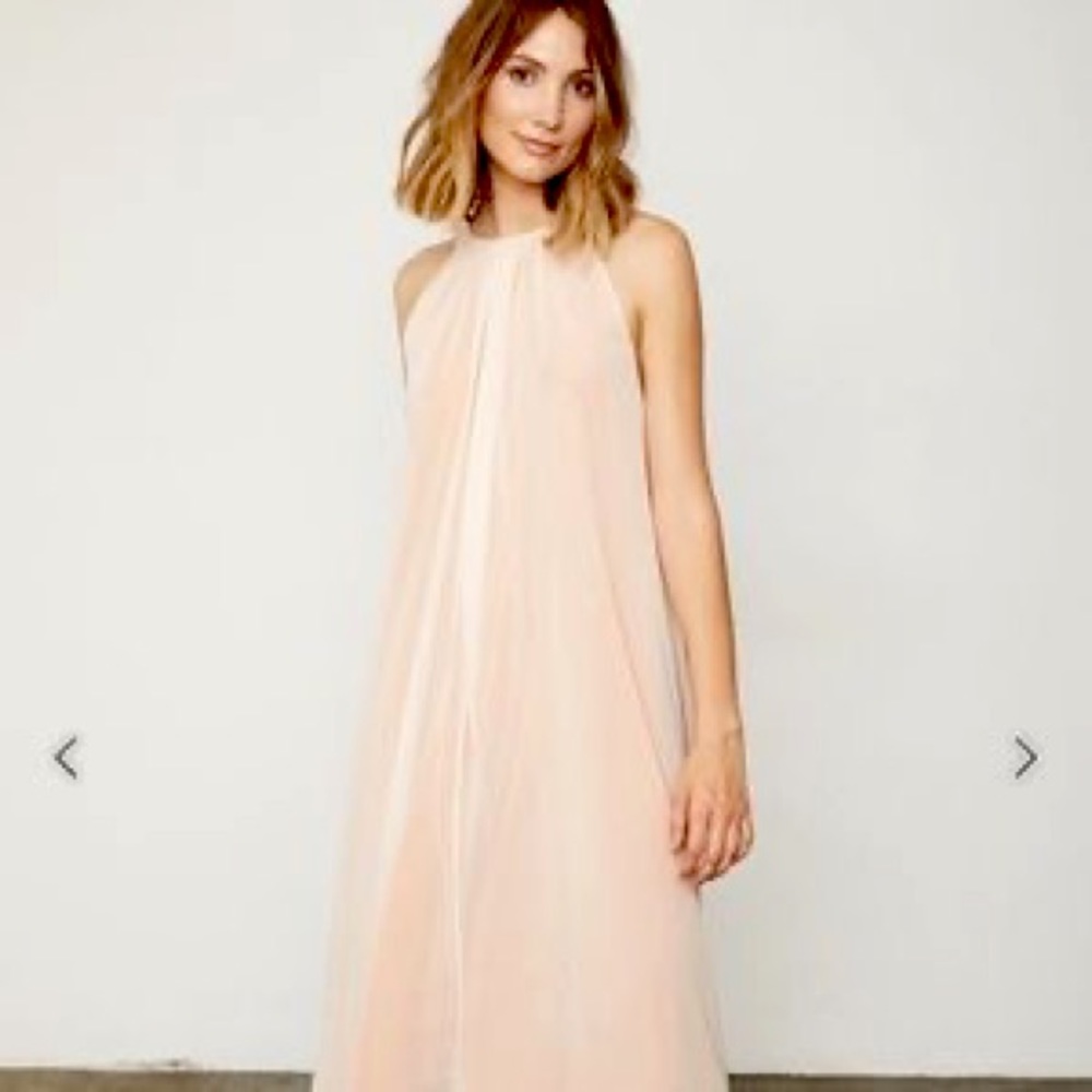 We are HAH Split at the Seams maxi dress XS/S nude/ivory